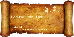 Moduna Pálma névjegykártya